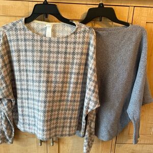 Women’s batwing sweater bundle gray houndstooth H&M philosophy Republic clothing